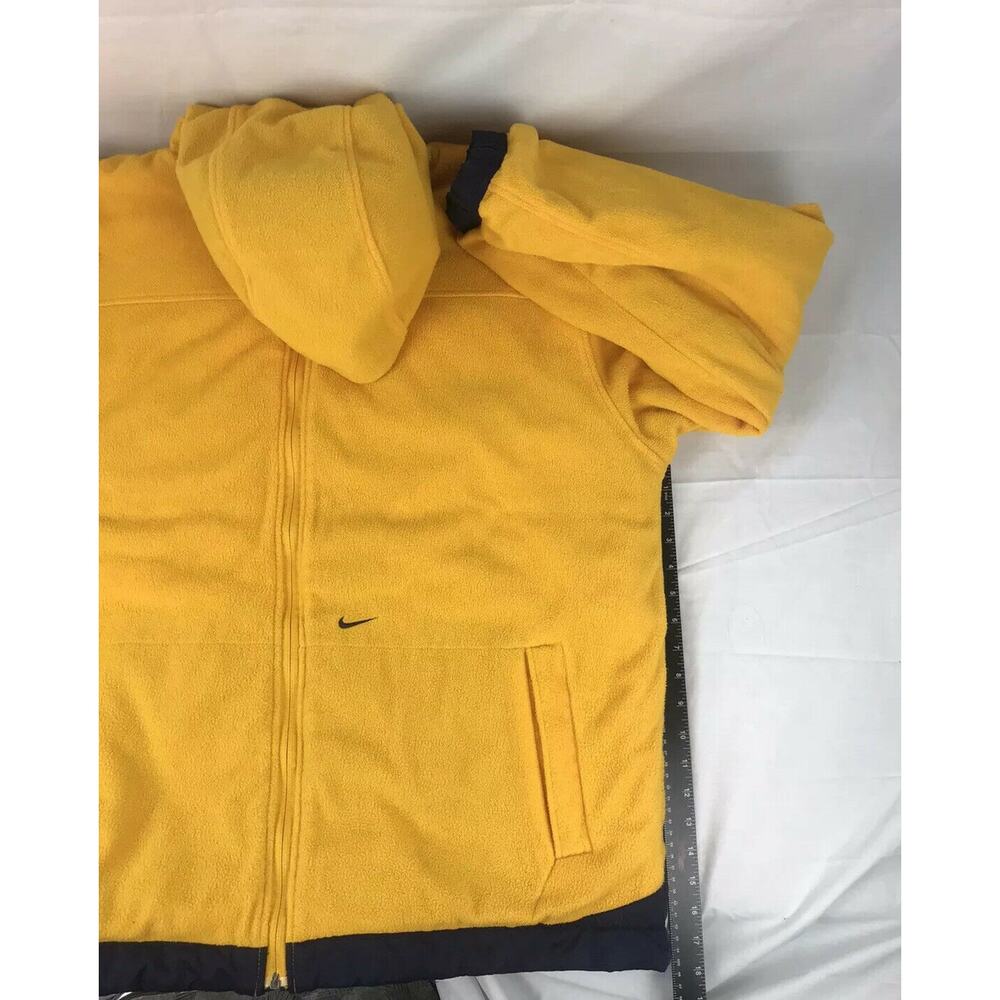 Vintage Reversible Nike Spellout Hooded Full Zip Jacket Size XL Blue & Gold - Picture 12 of 12